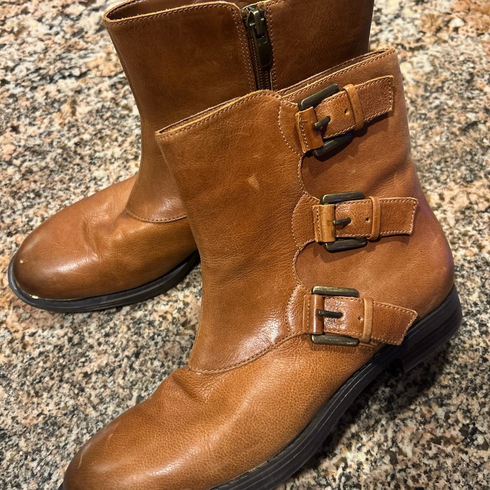 Enzo Argiolini Brown Genuine Leather Buckle Boots women’s 7.5